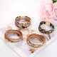 Leopard Bracelets For Women Tree Of Life Leather Bracelet Multilayer Wide Leather Wrap Bracelet